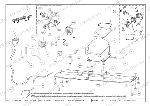 Схема №1 TS190020 (7266748714) с изображением Конденсатор для холодильной камеры Beko 5938020100